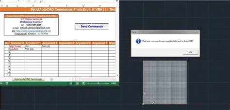 Run the Script file. . Send autocad commands from excel and vba